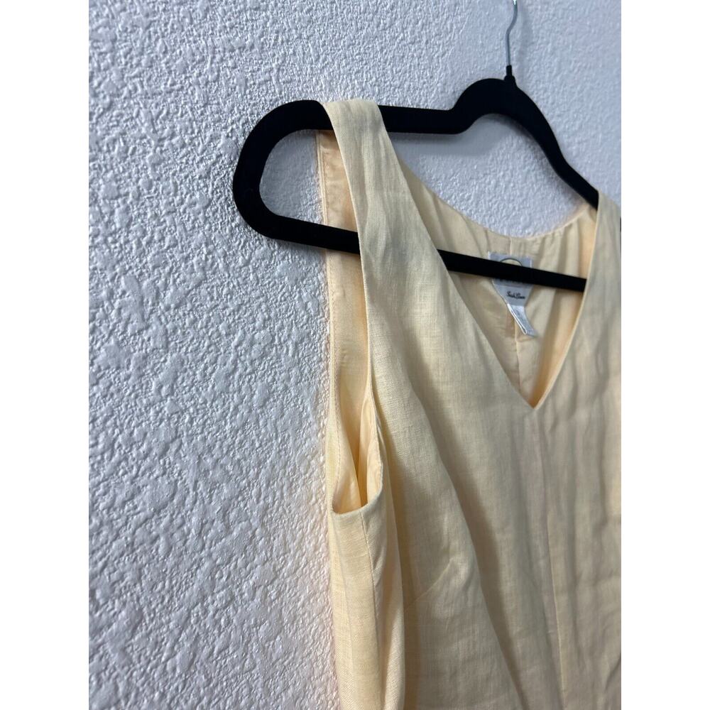 TALBOTS Petites IRISH LINEN Sheath Dress Size 2 Yellow Quite Luxury‎ Minamilist - Picture 2 of 11